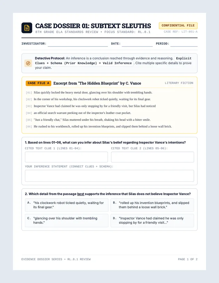 Subtext Sleuths Worksheet
