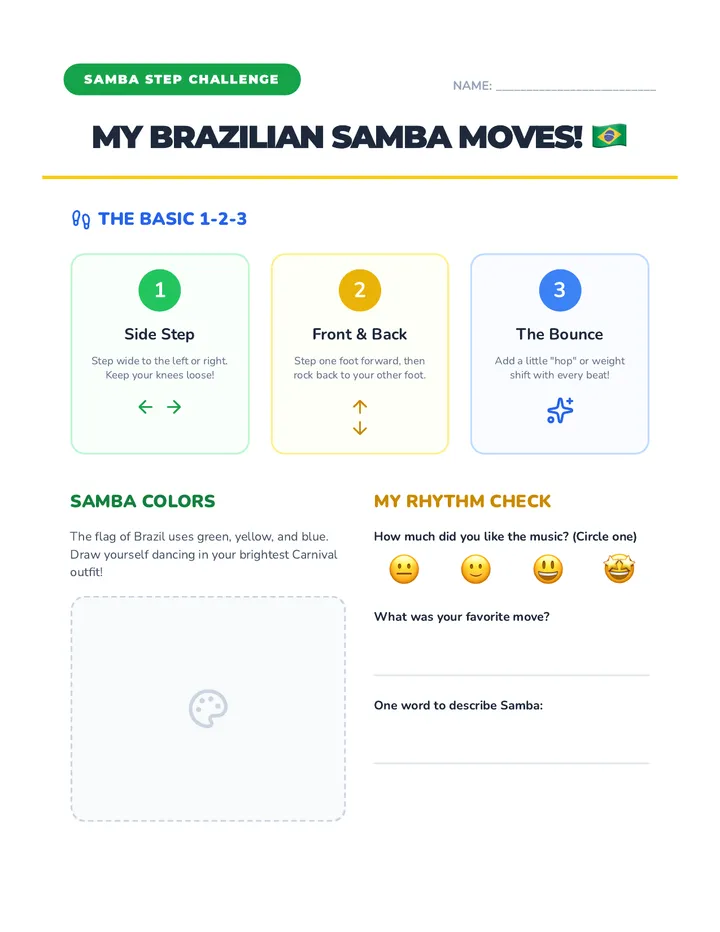 Samba Step Challenge Worksheet