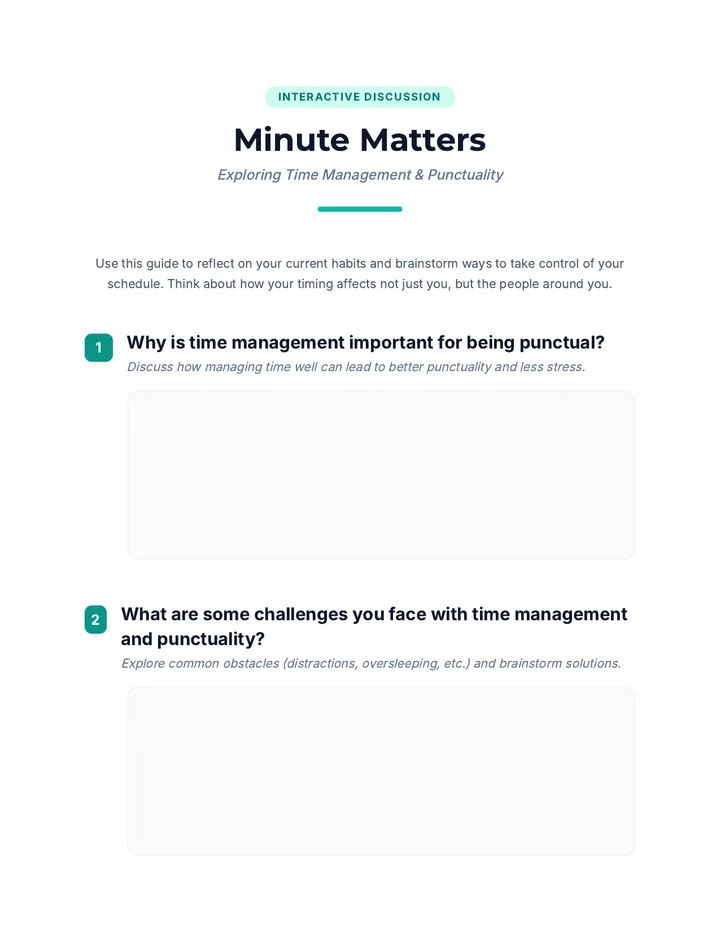 Minute Matters Discussion Guide