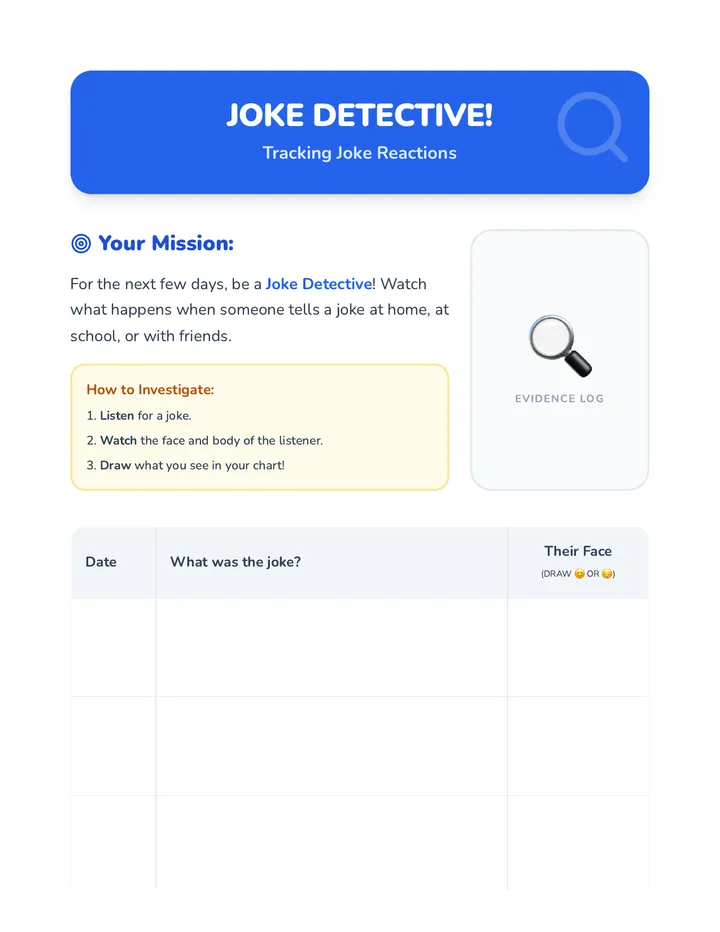 Joke Detective Tracking Chart