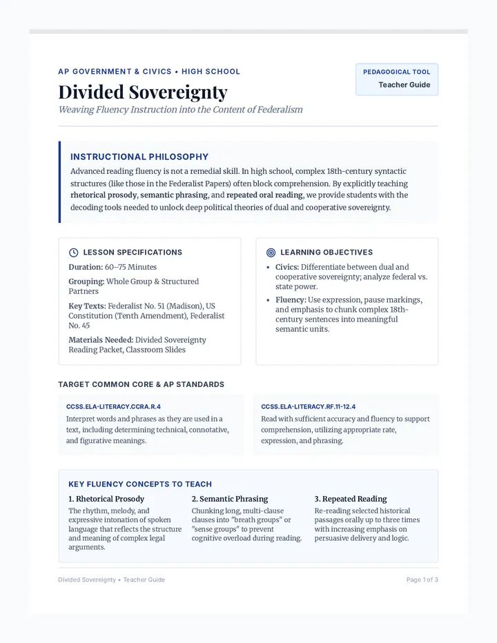 Divided Sovereignty Teacher Guide