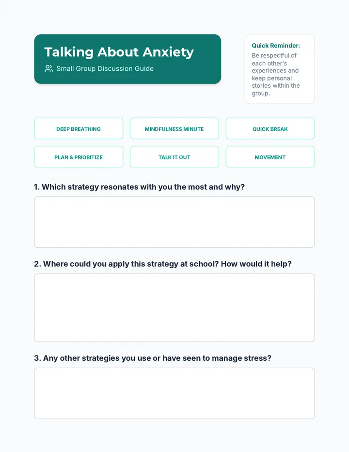 Anxiety Discussion Guide Document