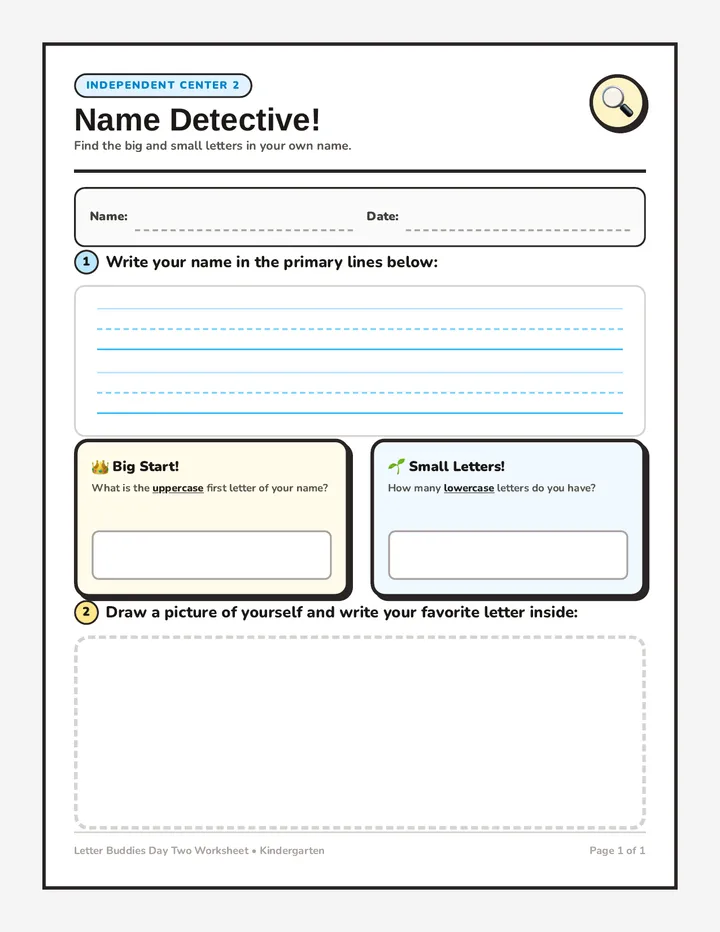 Name Detective Worksheet