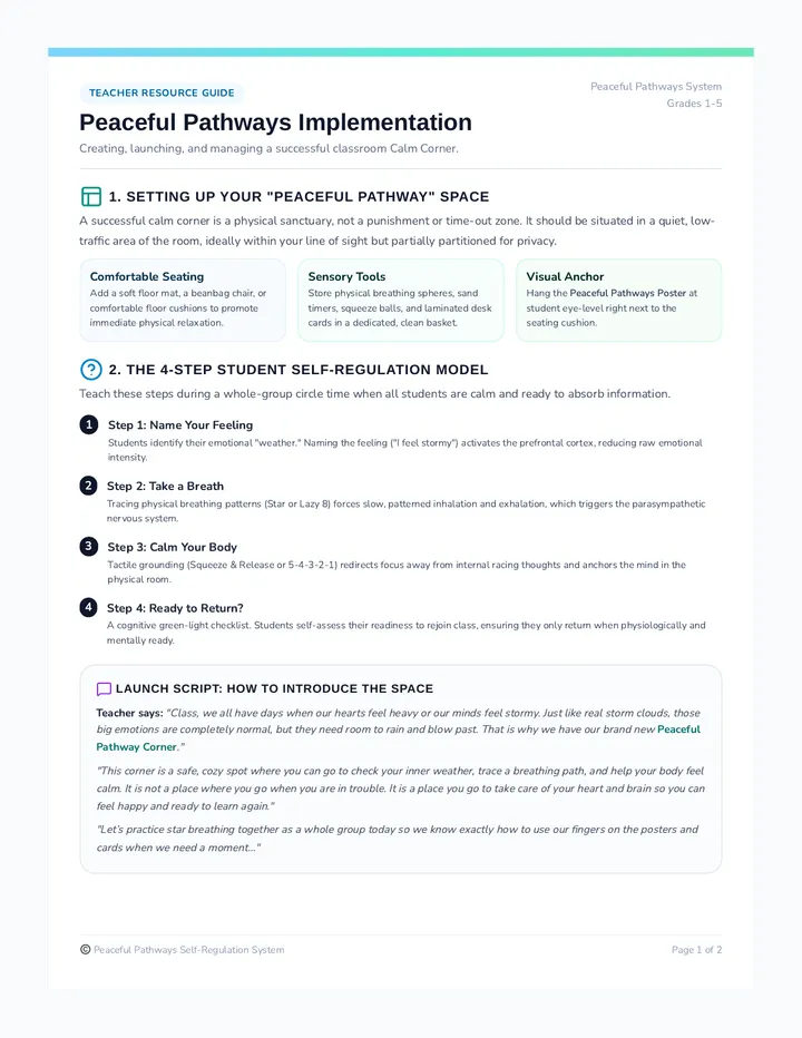 Peaceful Pathways Teacher Guide