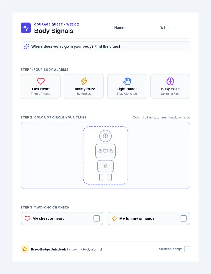 Body Signals Activity Sheet