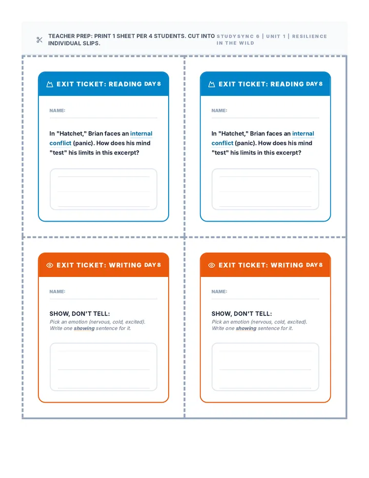 Day 8 Exit Tickets