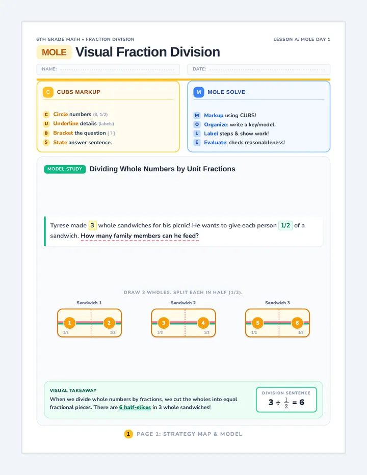 Visual Fraction Division Workbook
