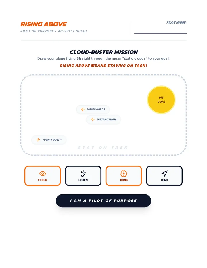 Rising Above Pilot Activity Sheet