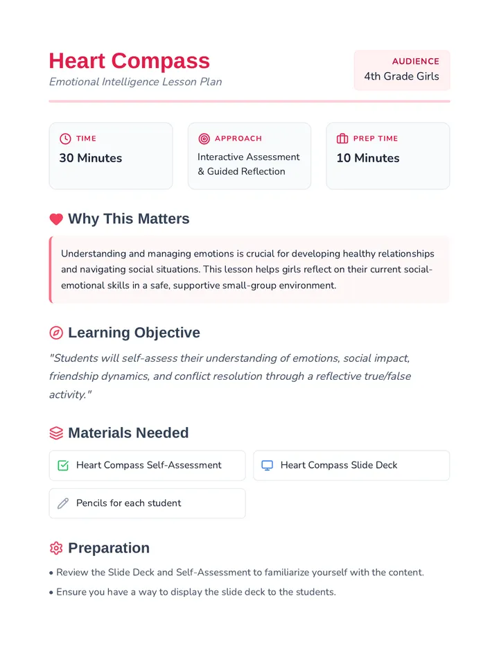 Heart Compass Lesson Plan