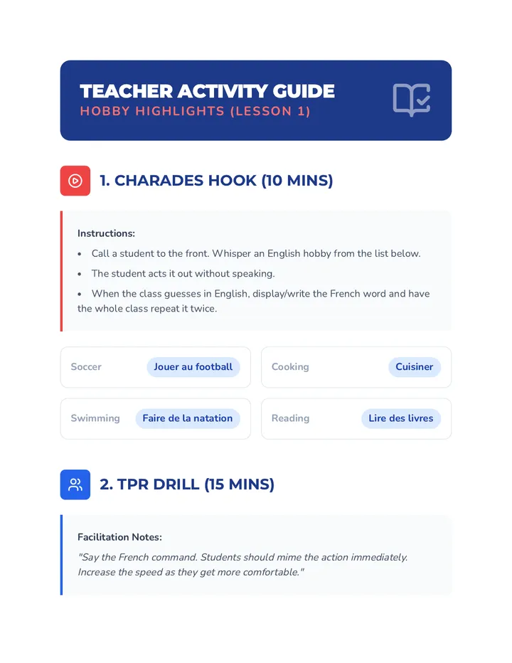 Hobby Highlights Teacher Guide