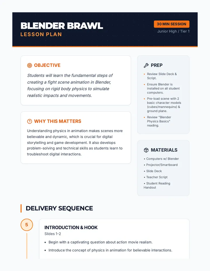 Blender Brawl Lesson Plan