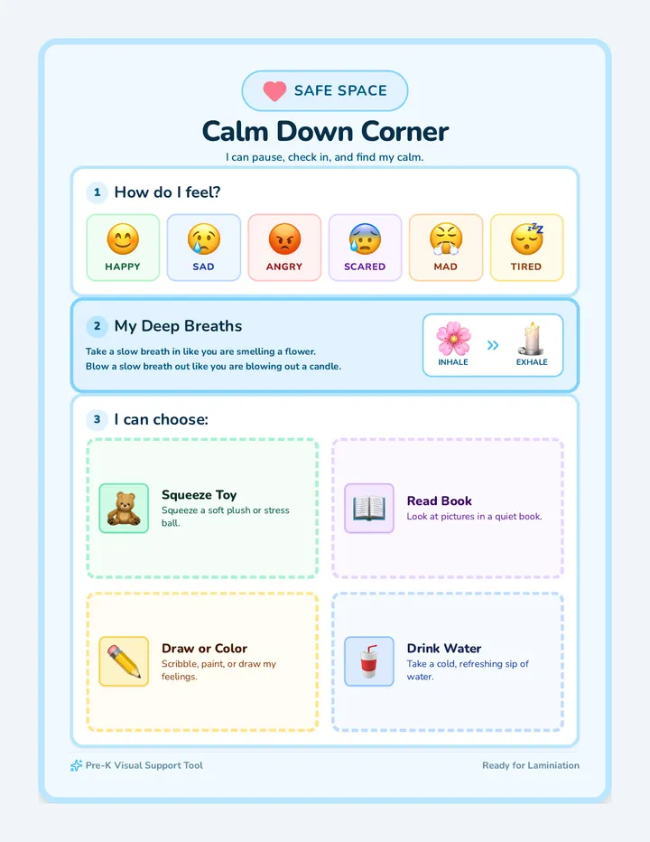 Calm Down Anchor Chart
