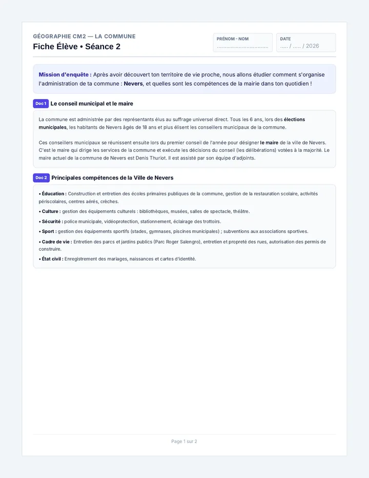 Nevers Seance 2 Fiche Eleve