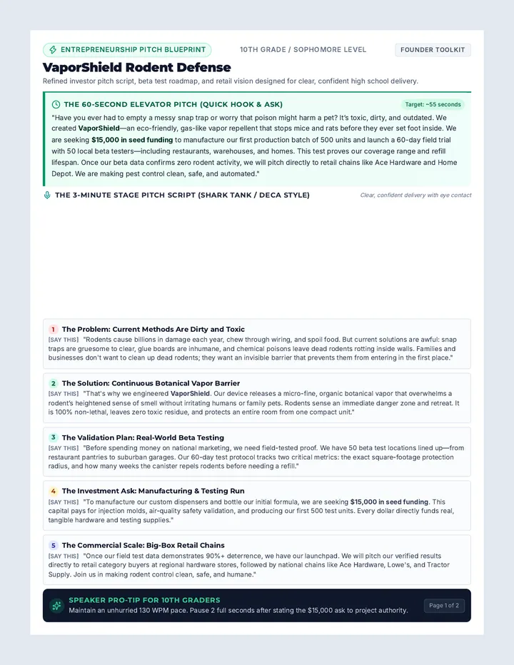 Vapor Shield Pitch Guide