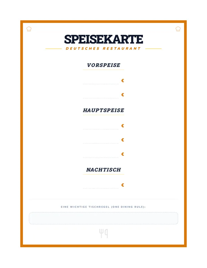 Geschmack Entdecker Menu Template