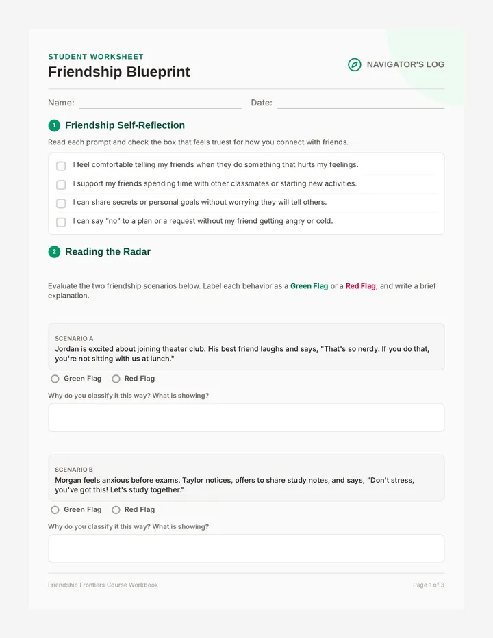 Friendship Blueprint Workbook