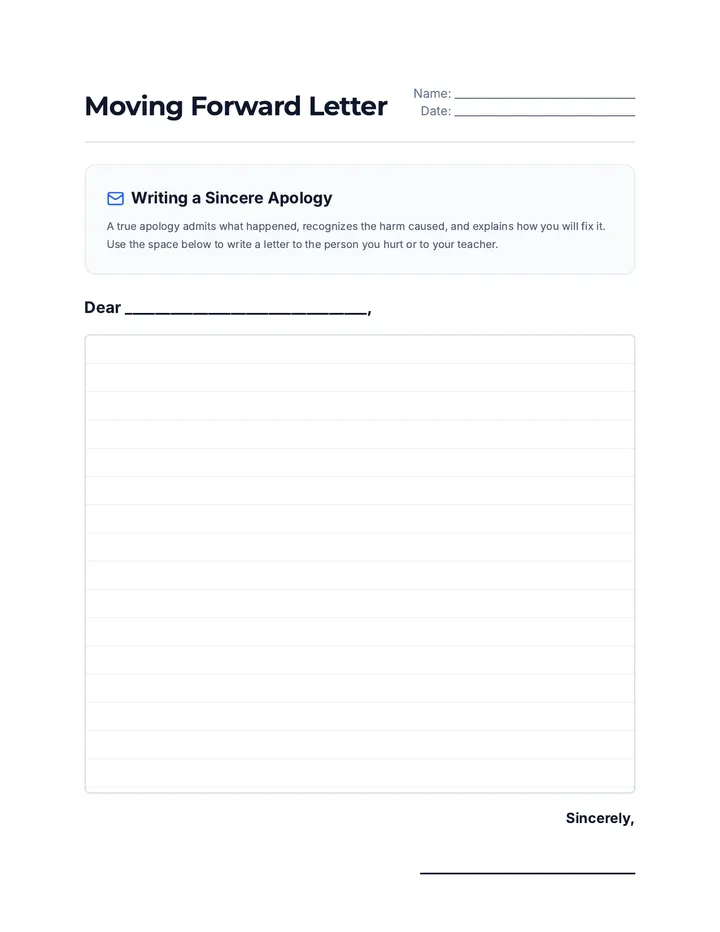 Moving Forward Letter