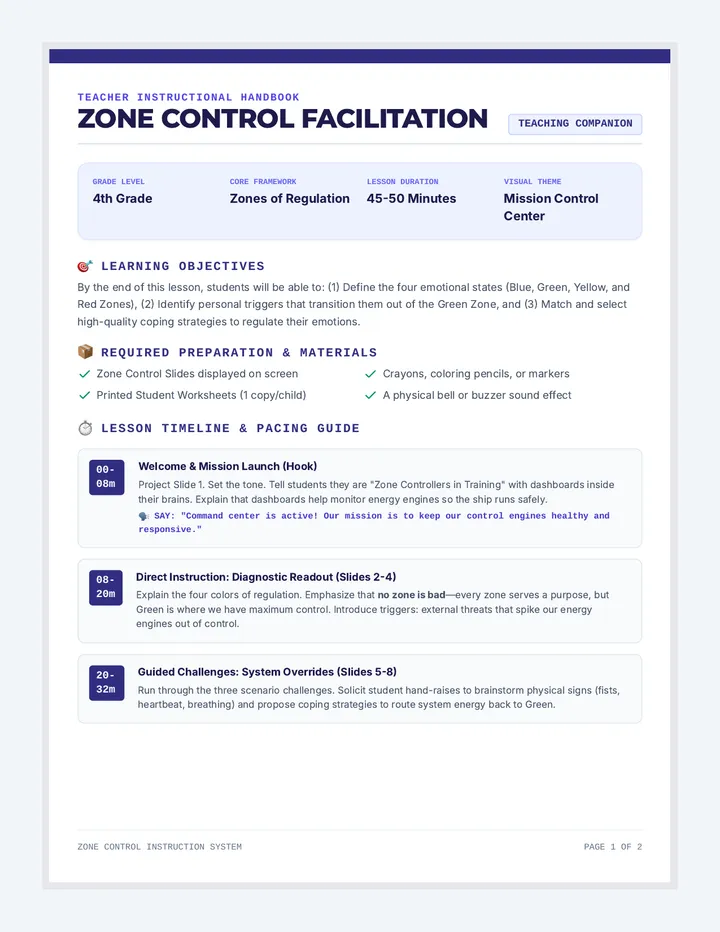 Zone Control Teacher Guide page 1