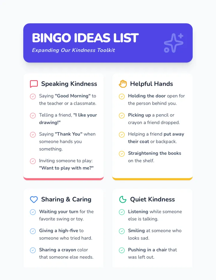 Bingo Ideas List