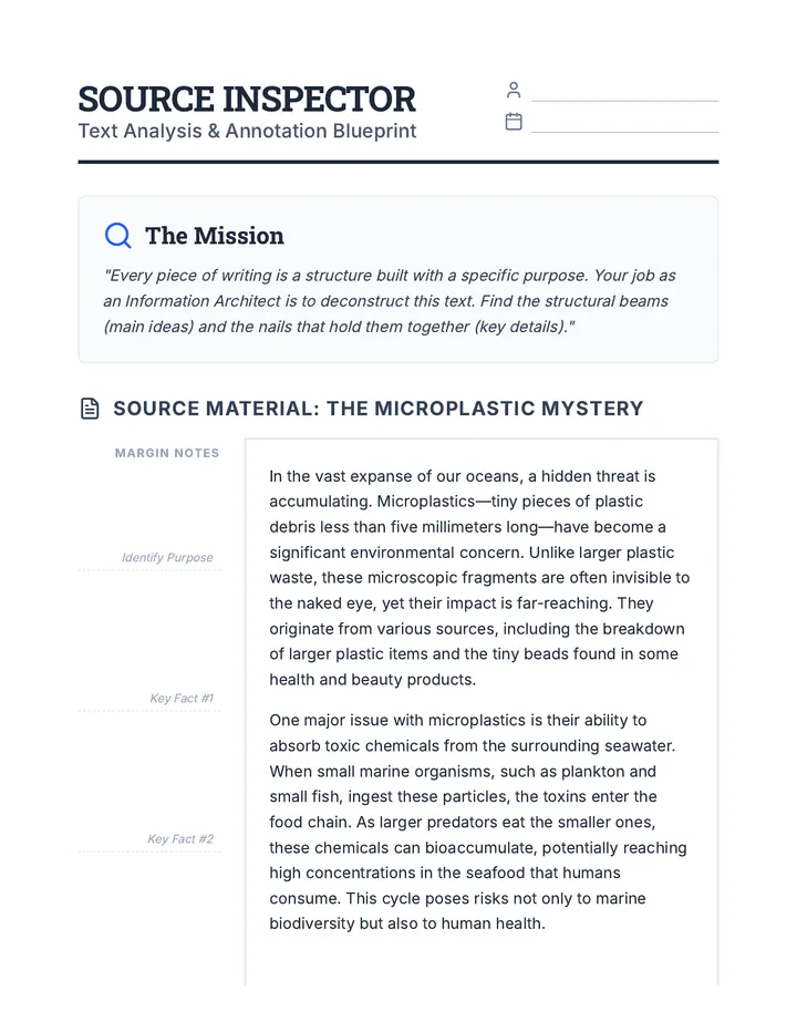 Source Inspector Worksheet