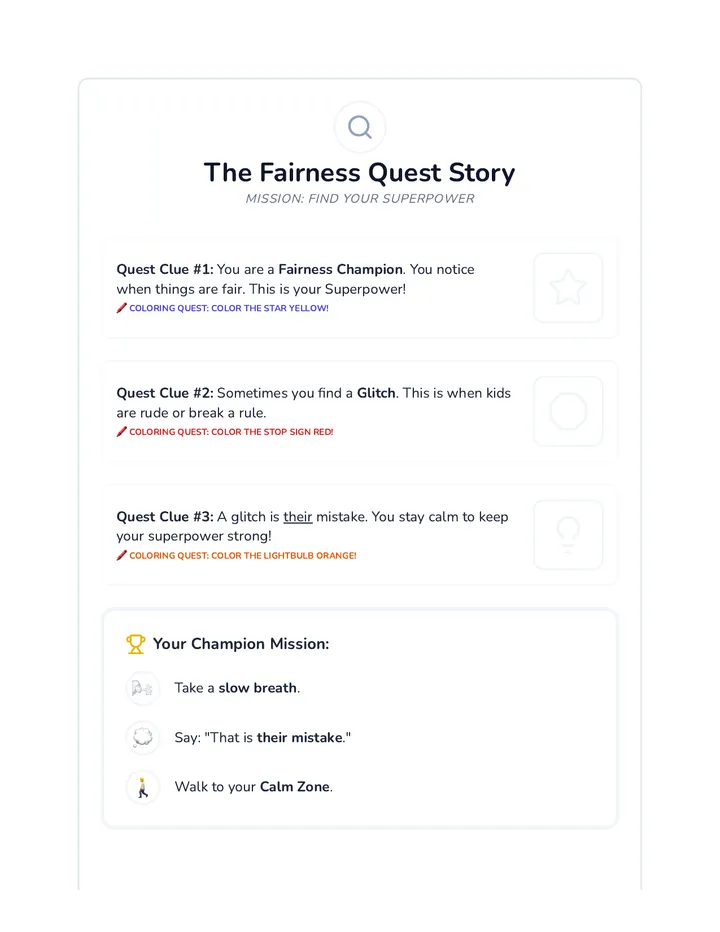 Quest Social Story A4