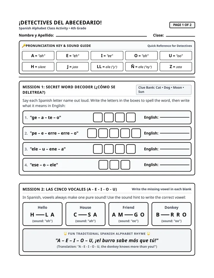 Alphabet Detectives Activity