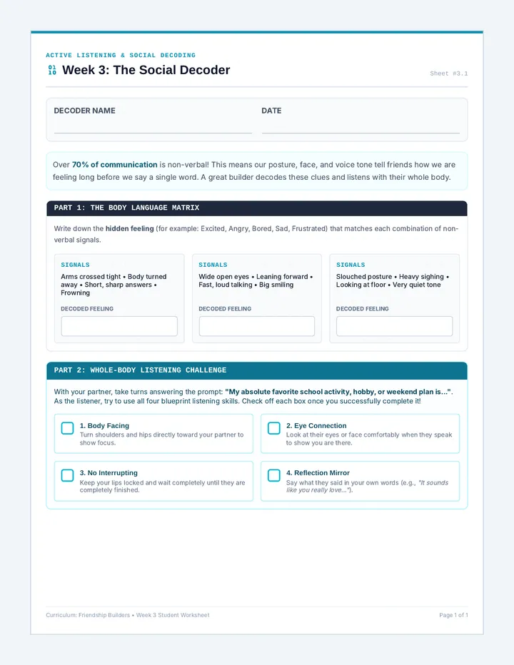 Social Decoder Worksheet