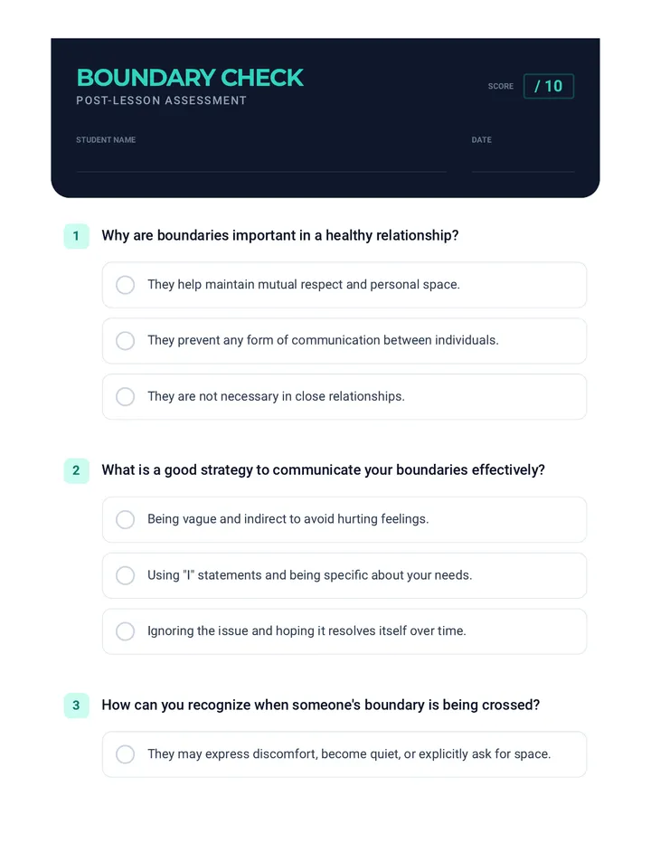 Boundary Check Quiz
