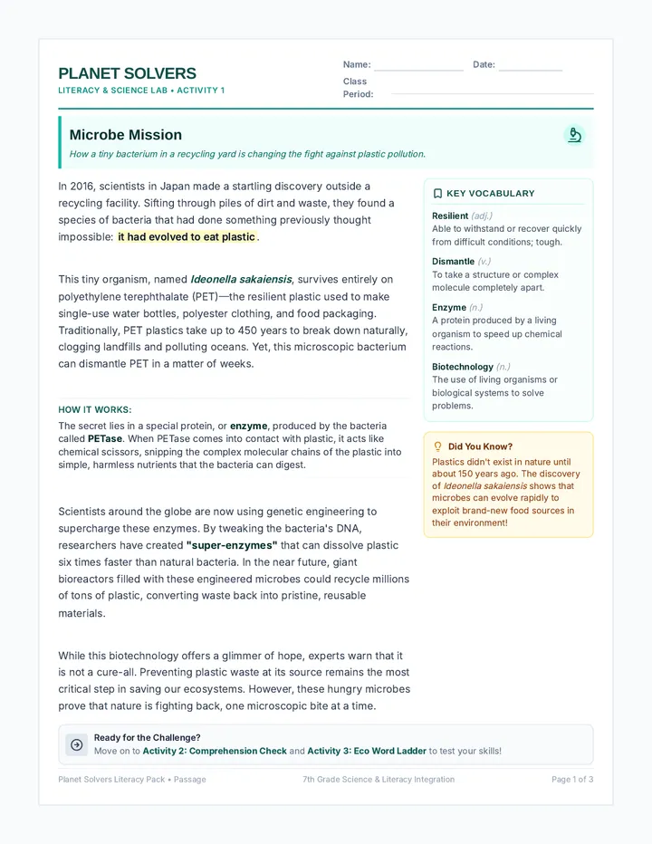 Microbe Mission Passage