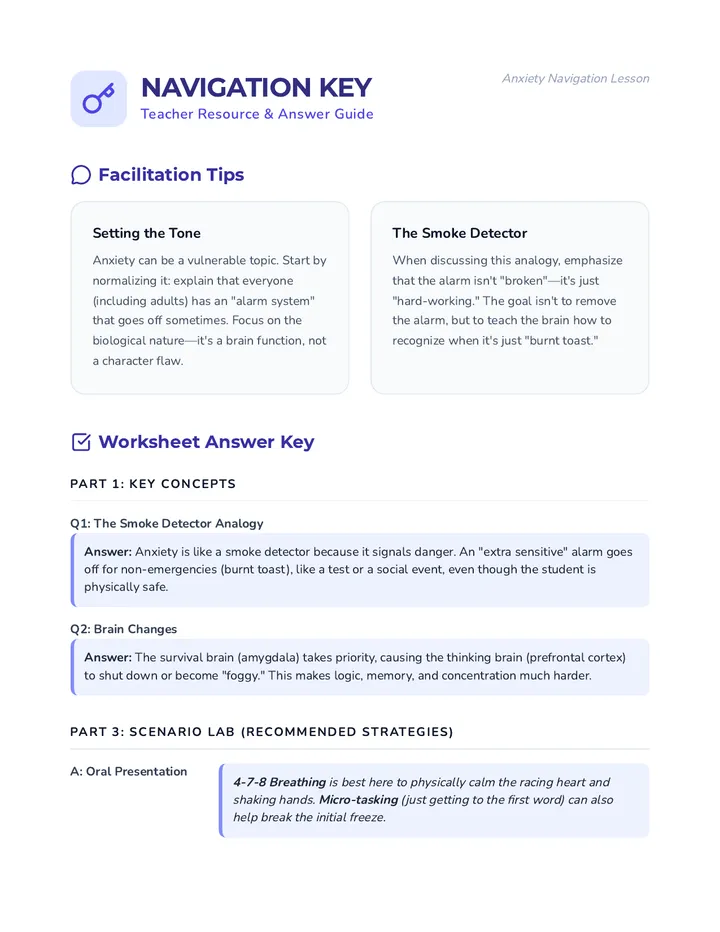 Navigation Key Teacher Resource
