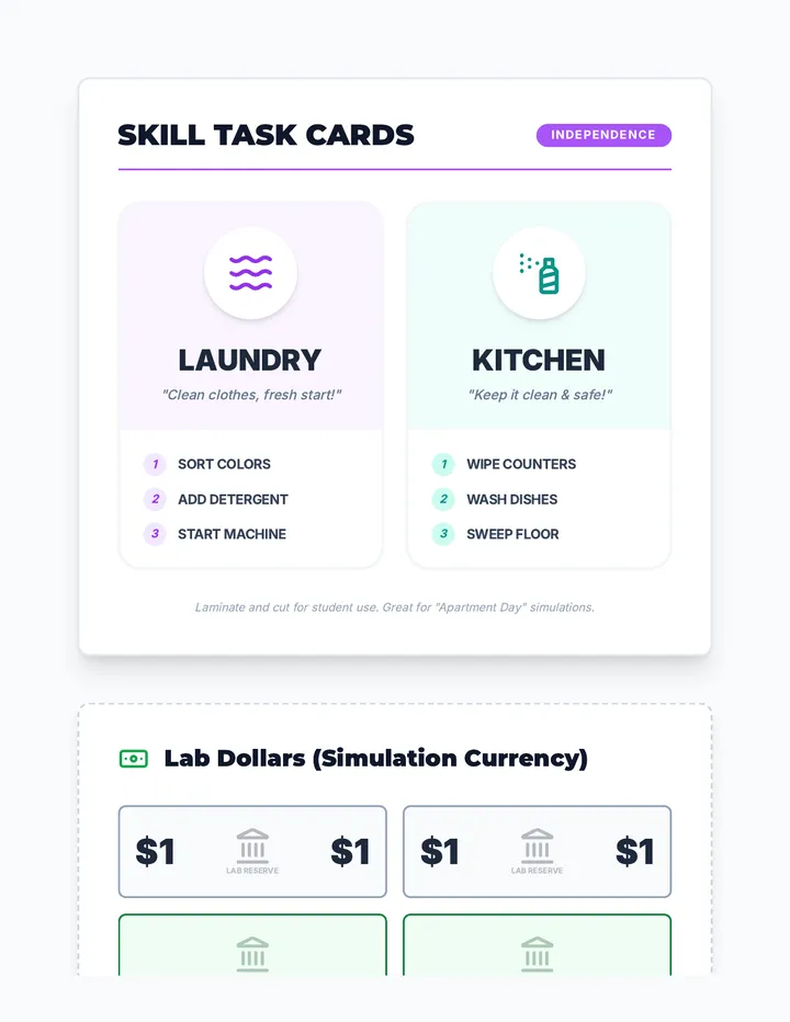 Visual Task Cards and Money