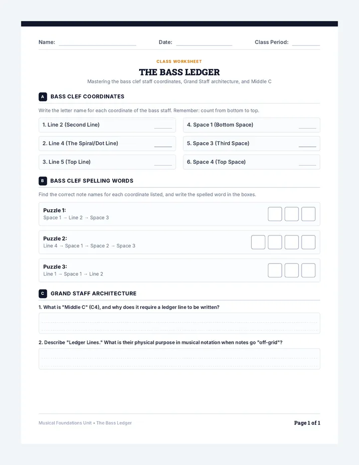 Bass Ledger Worksheet