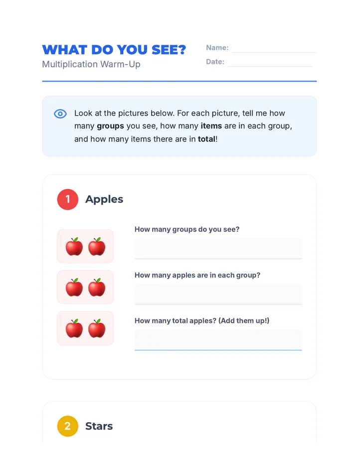 Multiplication Warm-Up