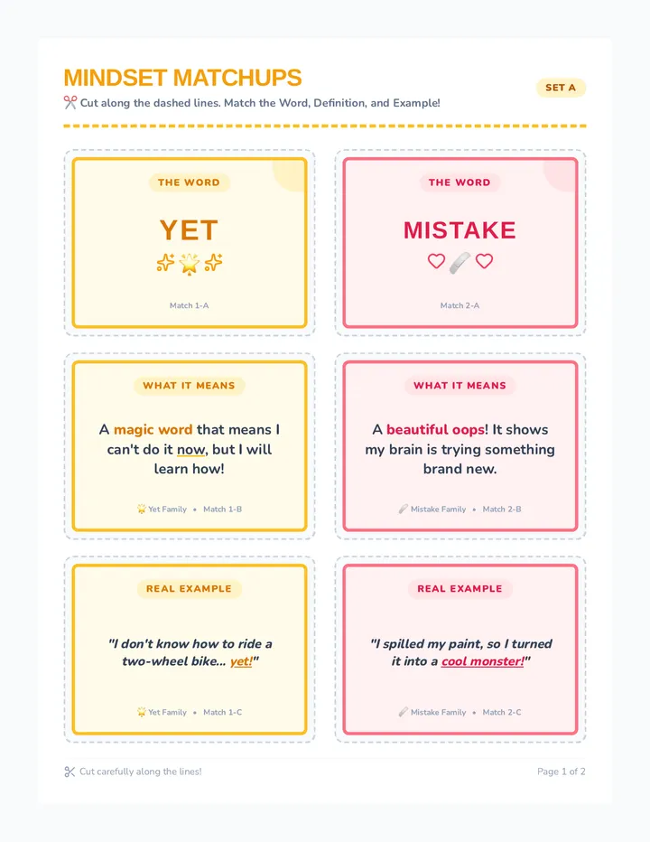 Mindset Matchups Card Game