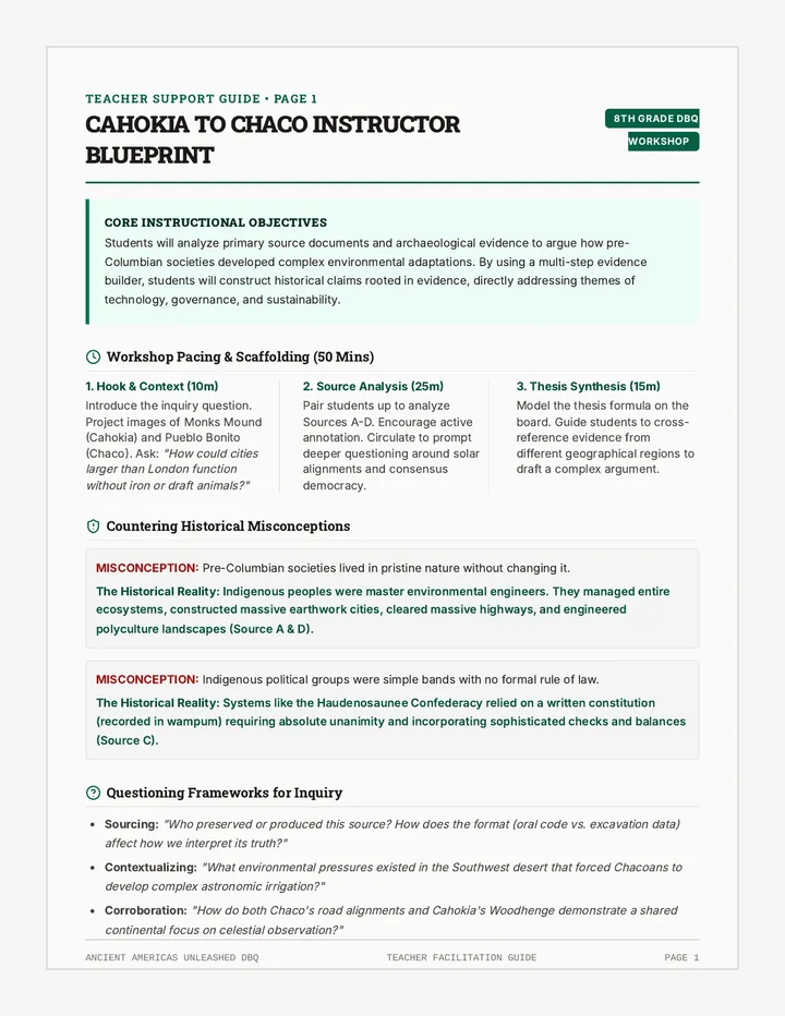 Cahokia Chaco Teacher Guide