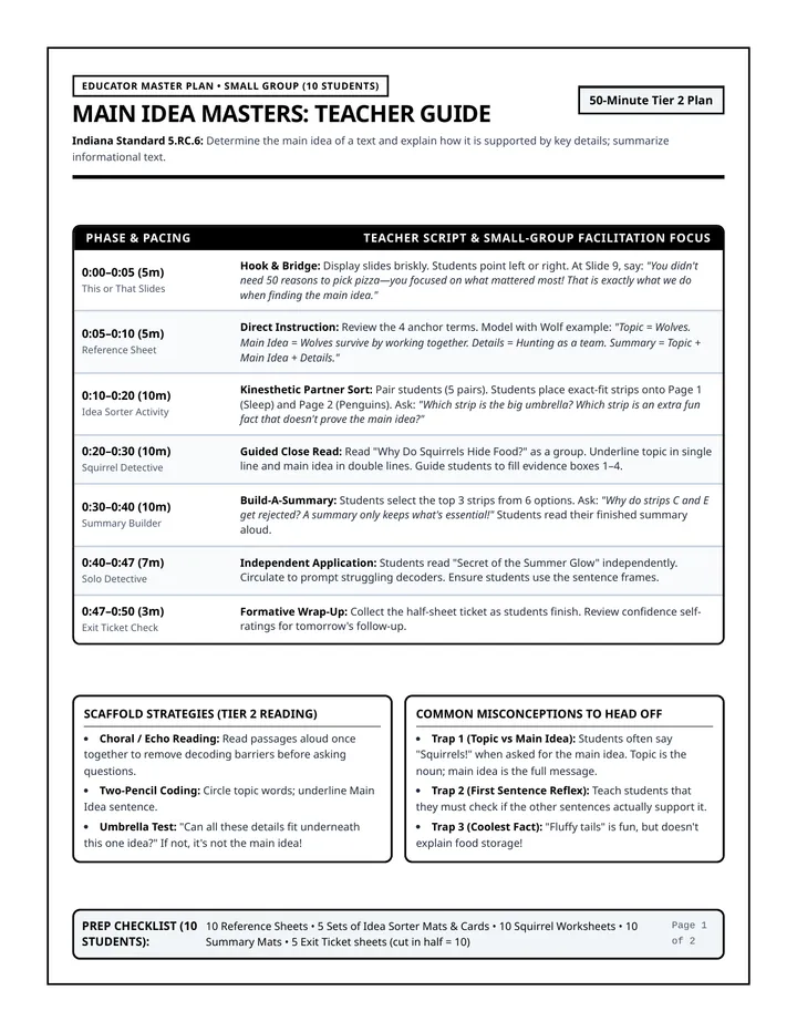 Targeted Instruction Teacher Guide