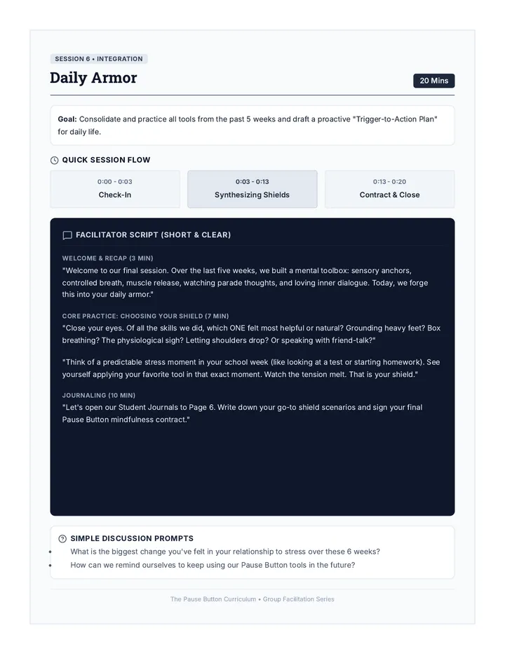 Daily Armor Educator Guide