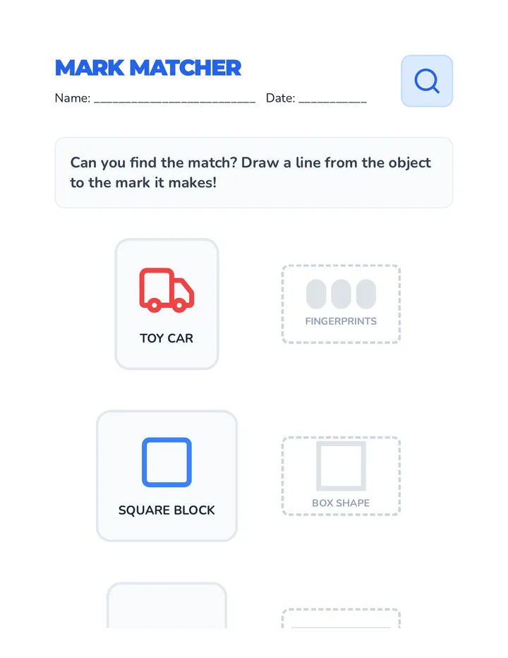 Mark Matcher Worksheet