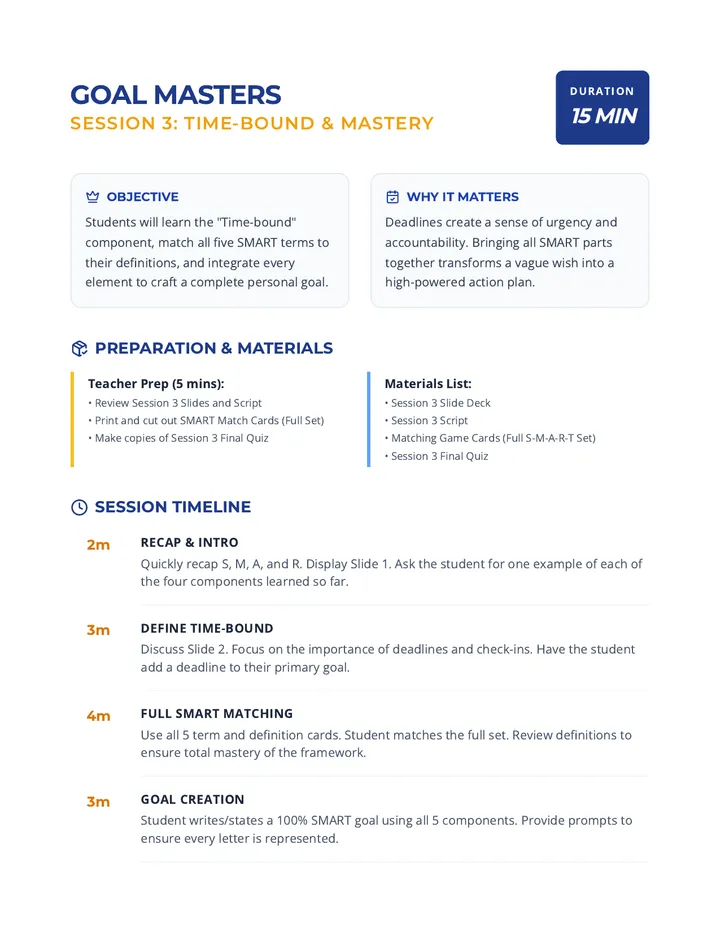 Goal Masters Plan S3 Document