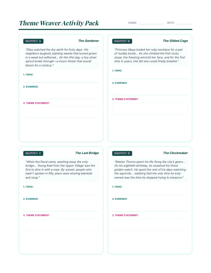Theme Weaver Condensed Activity Pack