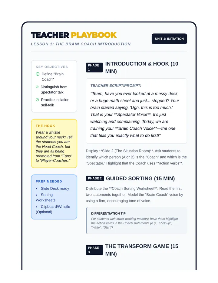 Lesson 1 Teacher Playbook