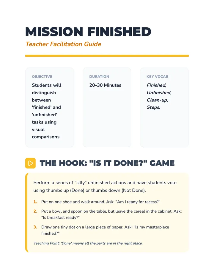 Mission Finished Teacher Guide