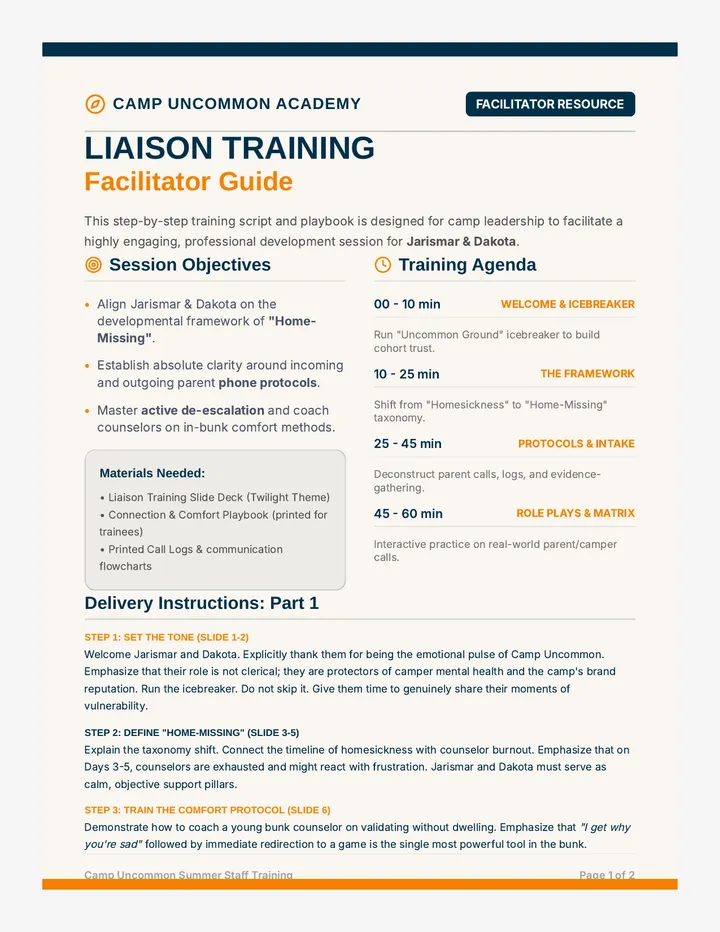 Liaison Training Facilitator Guide