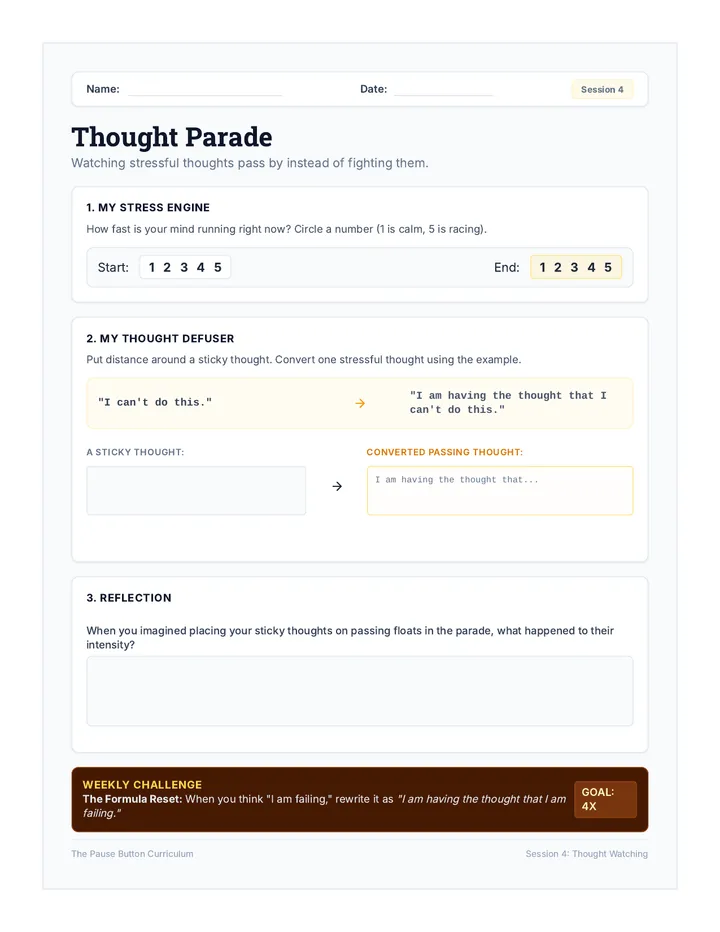 Thought Parade Student Journal