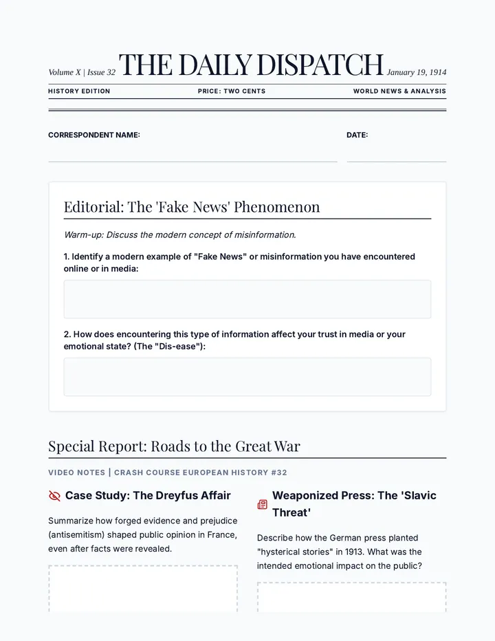 Propaganda Press Worksheet