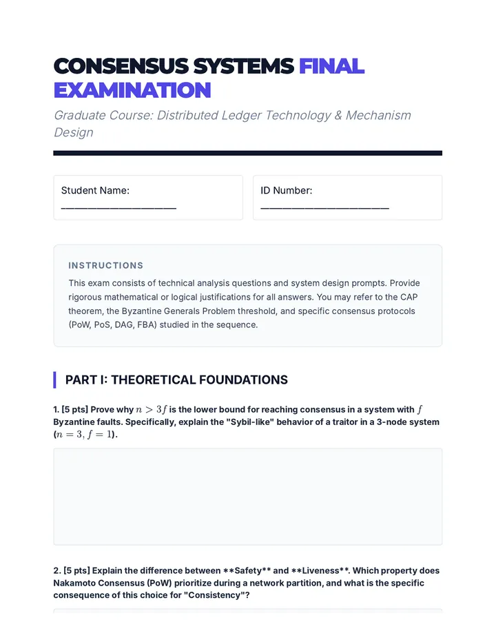 Consensus Synthesis Exam