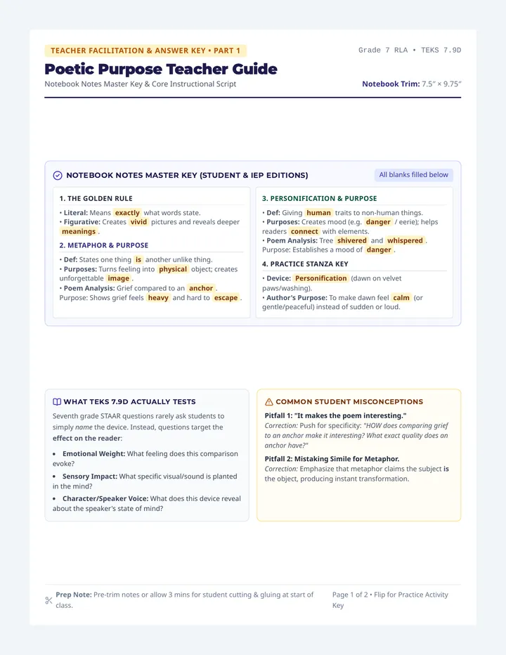 Poetic Purpose Teacher Guide