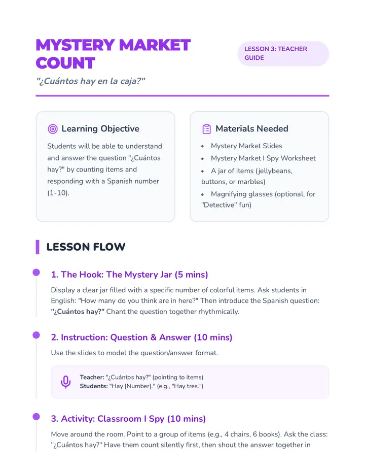 Mystery Market Teacher Guide 3