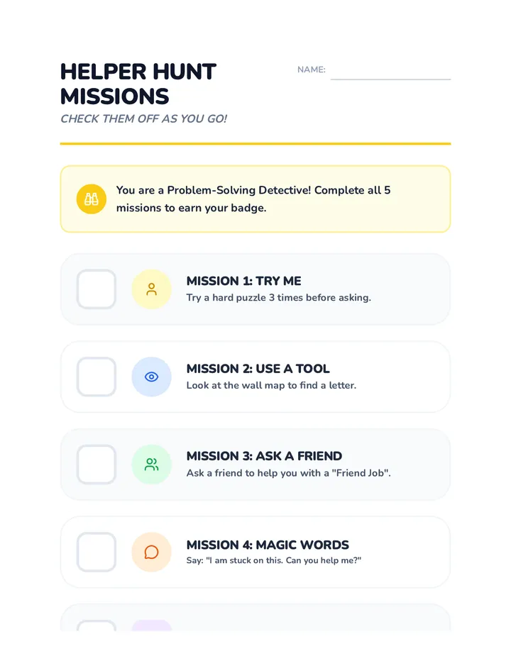 Helper Hunt Checklist
