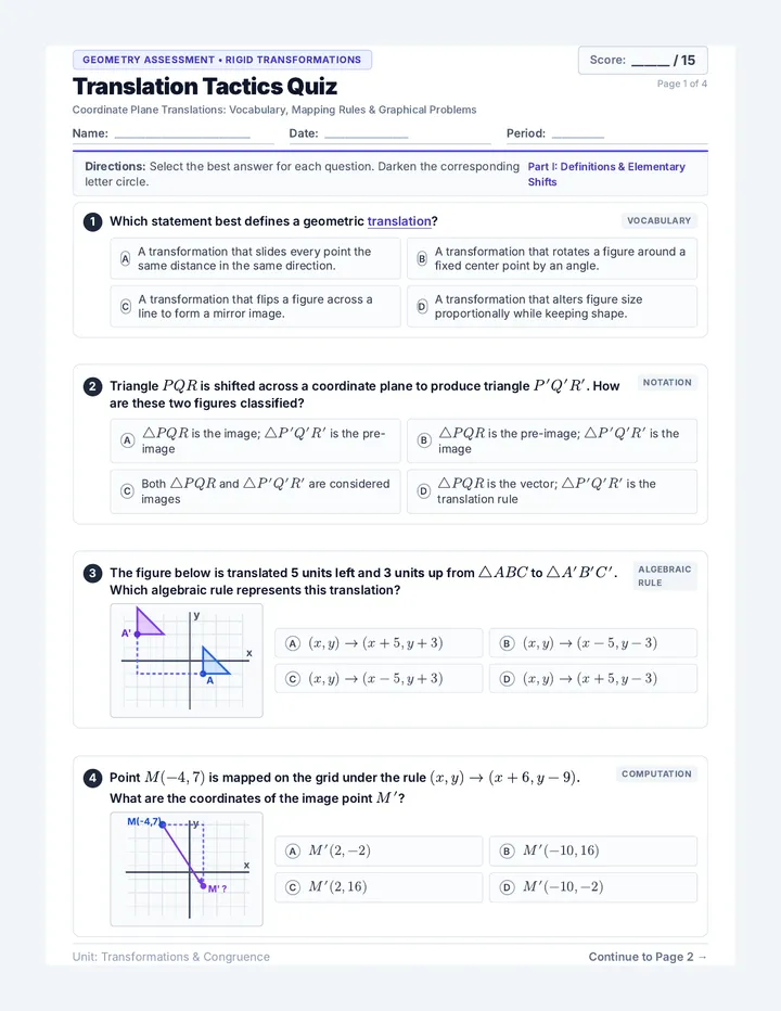 Translation Tactics Quiz